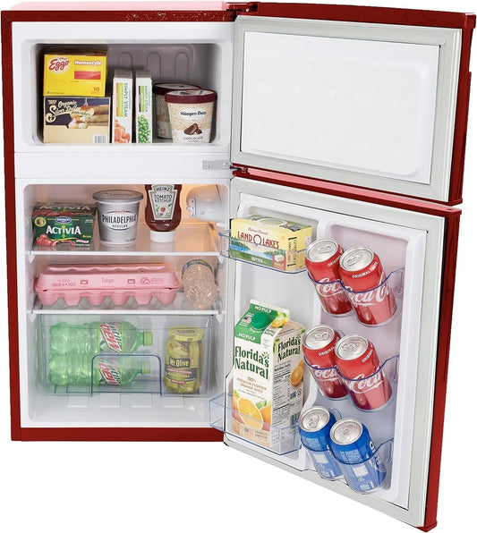 Offer For RMRT30X5R-IS Mini Fridge with Freezer 3 Cu. Ft. Capacity Retro-Styled for Home Office or Dorm, Manual Defrost and Adjustable Temperature, 3 Cu.Ft, Red MowerShop
