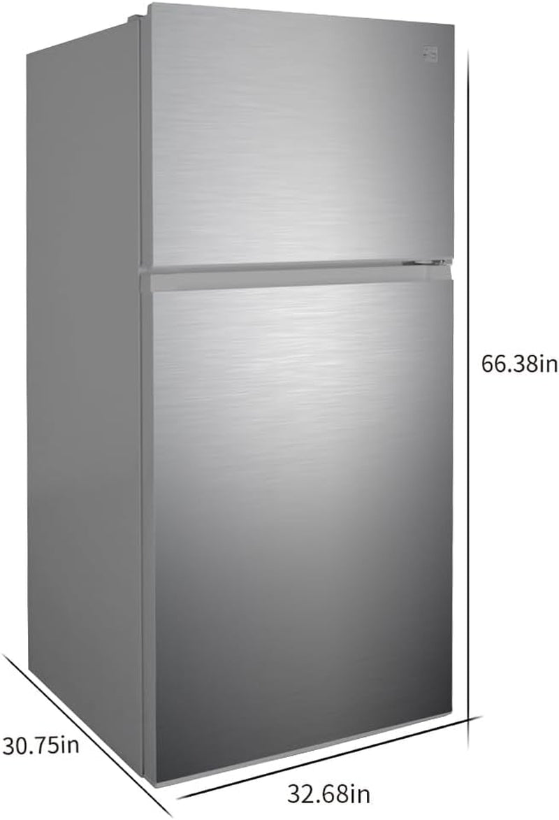 Offer For 33 In. 20.4 Cu. Ft Capacity Refrigerator/Freezer with Full-Width Adjustable Glass Shelving, Humidity Control Crispers, Ice Maker, ENERGY STAR Certified, Fingerprint Resistant Stainless Steel MowerShop