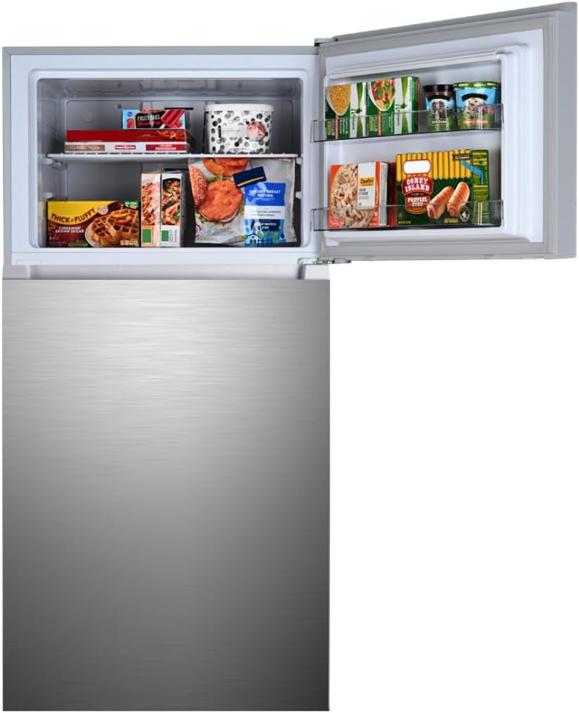 Offer For 30 In. 18.2 Cu. Ft. Capacity Refrigerator/Freezer with Adjustable Glass Shelving, Humidity Control Crispers, Gallon Door Bins, ENERGY STAR Certified, Fingerprint Resistant Stainless Steel MowerShop